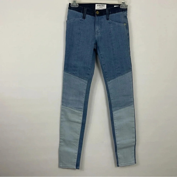Frame Le Skinny De Jeanne Hayden Colorblock Jeans Size 24 - Picture 1 of 7